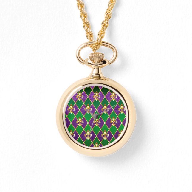 Jewellery Background Mardi Gras Watch (Front)