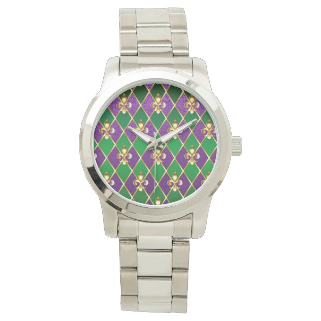 Jewellery Background Mardi Gras Watch (Front)