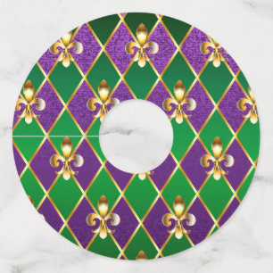 Jewellery Background Mardi Gras Wine Glass Tag