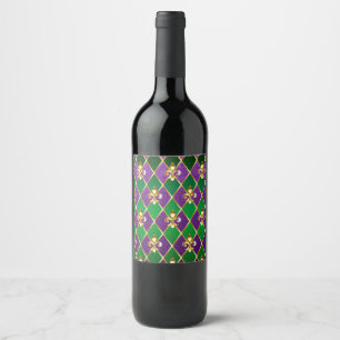 Jewellery Background Mardi Gras Wine Label