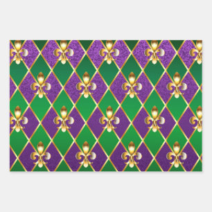Jewellery Background Mardi Gras Wrapping Paper Sheet