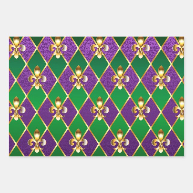 Jewellery Background Mardi Gras Wrapping Paper Sheet (Front)