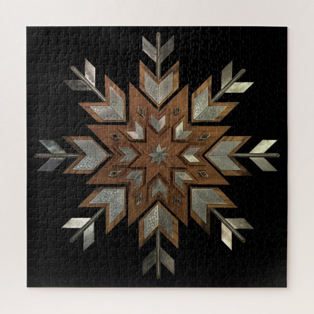 Jewellery box Tigerwood with etched steel Jigsaw Puzzle (Vertical)