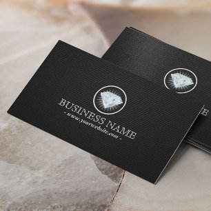 Jewellery Bright Diamond Carbon Fibre Business Card
