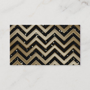 Jewellery Business Card Chevron Sparkle Gold Black