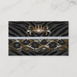Jewellery Business Card Fashion Zebra Gold Crown