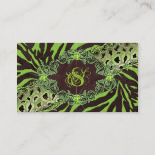 Jewellery Business Card Fashion Zebra Leopard Lime