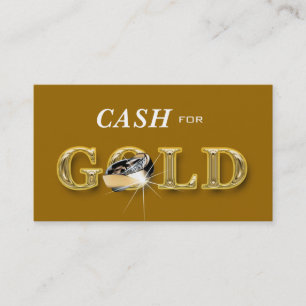 Jewellery Business Cards Cash for Gold Golden