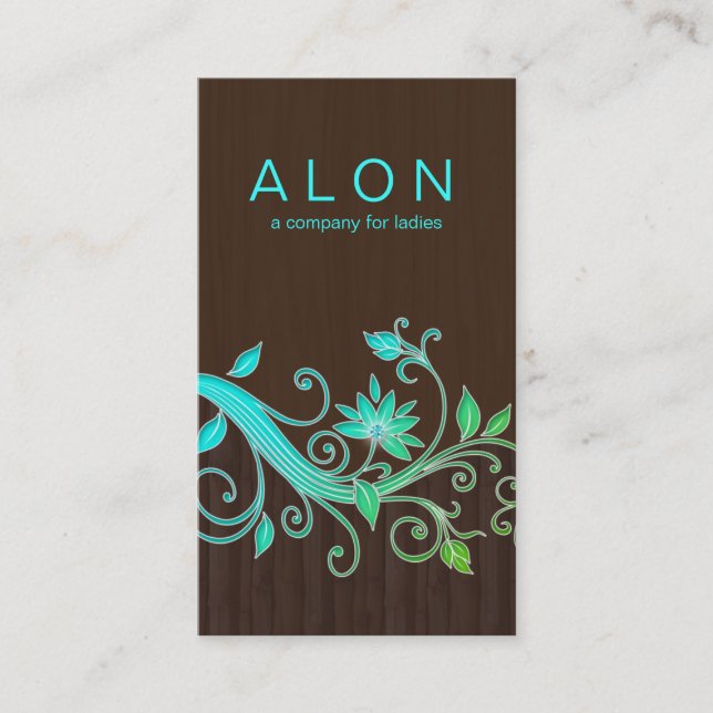 Jewellery Business Cards Flower Makeup Artist Blue (Front)