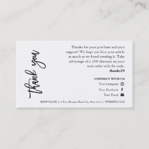 Jewellery Care Chic Script Thank You Card