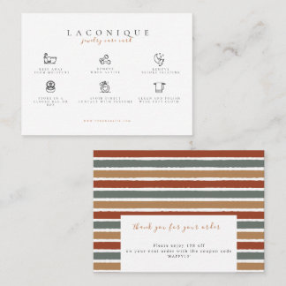 Jewellery Care Instructions | Abstract | Pastel Business Card