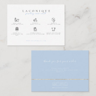 Jewellery Care Instructions | Blue Business Card