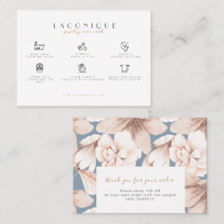 Jewellery Care Instructions | Flowers Business Card