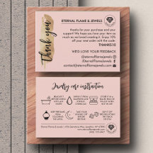 Jewellery Care White Chic Script Pink Thank You Ca