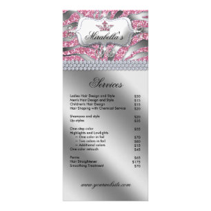 Jewellery Crown Rack Card Zebra Luxury Pink Sparkl