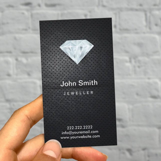 Jewellery Dark Metal & Diamond Business Card (Creator Uploaded)
