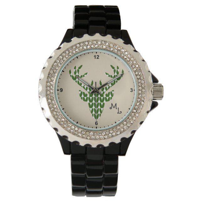 Jewellery Deer Head Hunter Gift Idea Ivory Cream  Watch (Front)