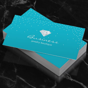 Jewellery Design Turquoise Confetti Bright Diamond Business Card