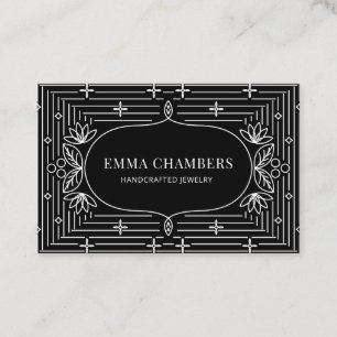 Jewellery Designer Black White Motif Pattern Business Card