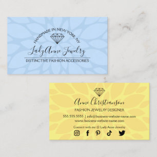 Jewellery Designer Boutique Diamond Beads Gems Business Card