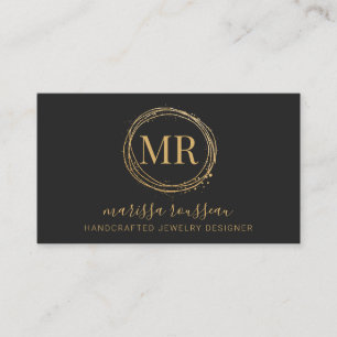 Jewellery Designer Gold Script Name Black  Business Card