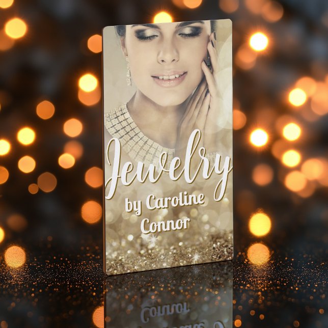 Jewellery Designer Gold Sparkle Luxurious Business Card (Perfect for business)