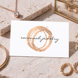 Jewellery Designer Logo Business Card Rose Gold