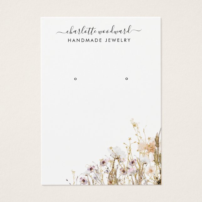 Jewellery Designer Pink Gold Glitter Wildflowers (Front)