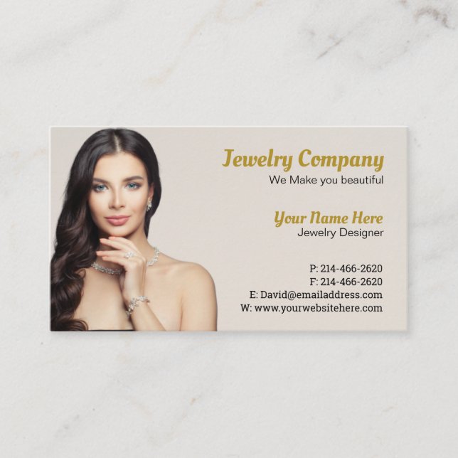Jewellery Designer /Seller Business Card (Front)