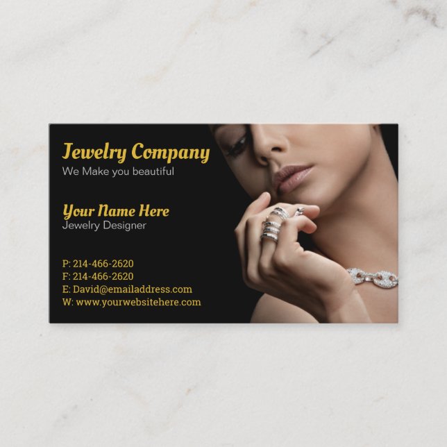 Jewellery Designer /Seller Business Card (Front)