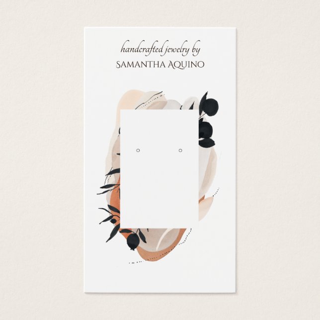 Jewellery Designer Terracotta Black Drop Earring (Front)