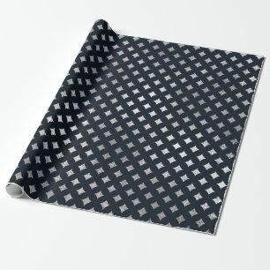 Jewellery Diamont Geometric Black Vip Silver Wrapping Paper