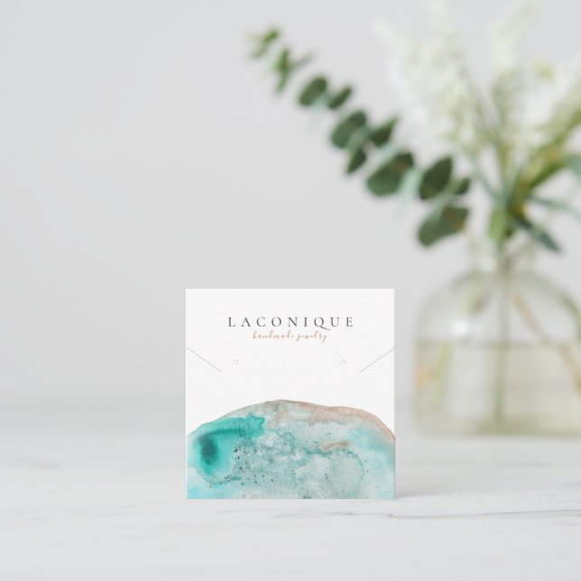 Jewellery Display | | Blue | Watercolor Square Business Card (Standing Front)