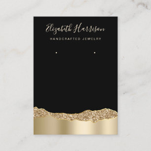 Jewellery Display Glitter Gold Foil Black Business Card