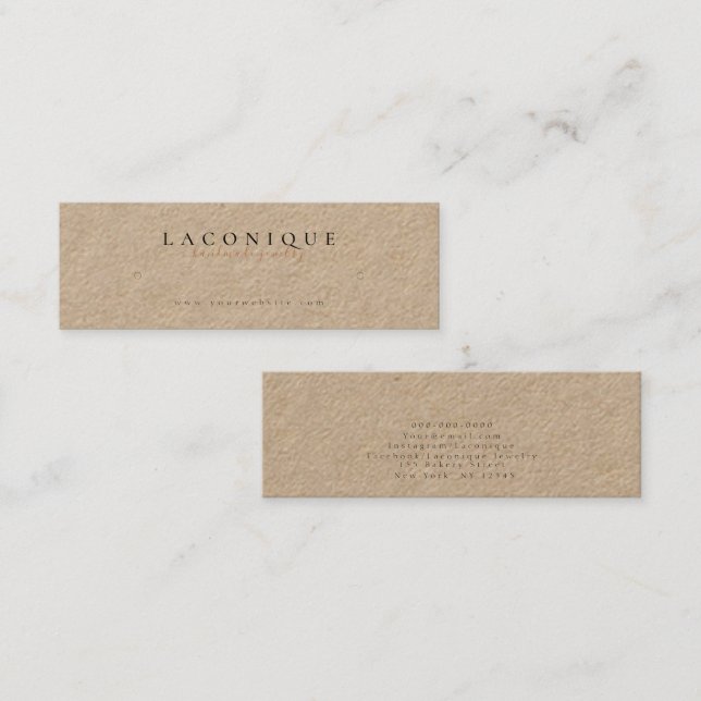 Jewellery Display | Jewellery Earring | Kraft Mini Business Card (Front/Back)