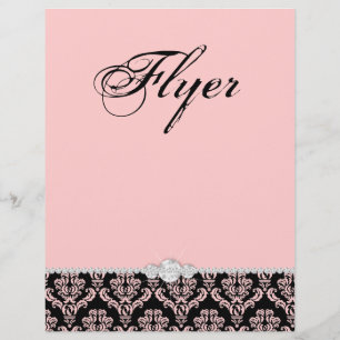 Jewellery Flyer Hair Salon Damask Baby Pink Classy