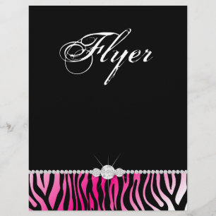 Jewellery Flyer Hair Salon Zebra Hot Pink