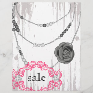 Jewellery Flyer Rose Necklace Grey Pink