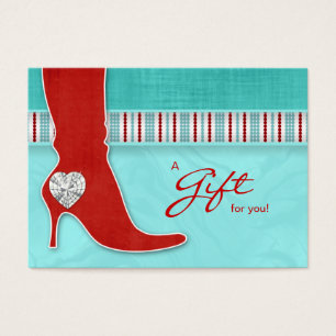 Jewellery Gift Card Spa Valentine's Heart Red Boot