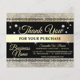 Jewellery Glitter Gold Diamond Thank You For Order