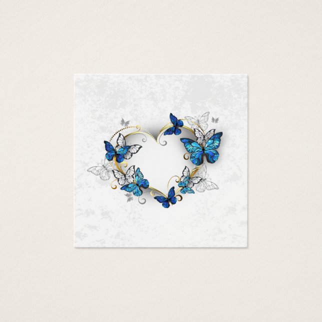 Jewellery Heart with Butterflies Morpho (Front)