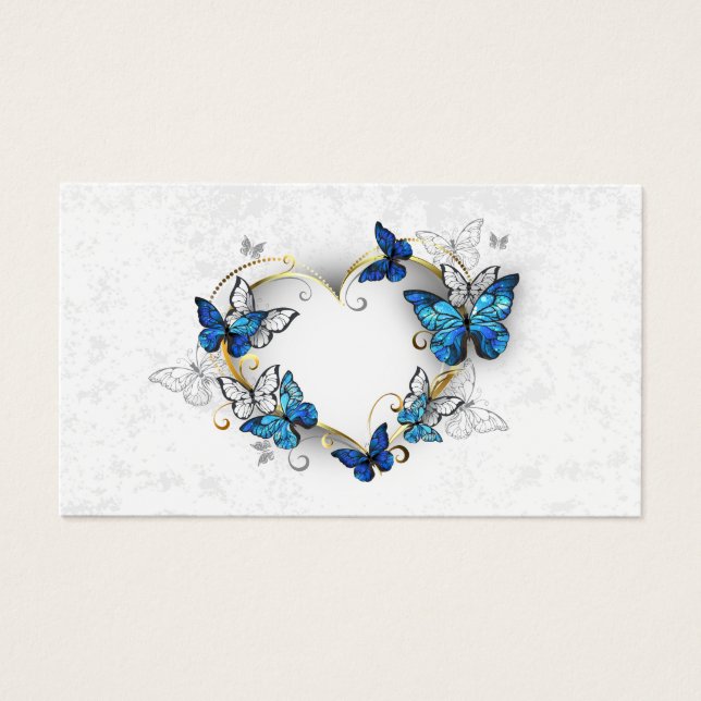 Jewellery Heart with Butterflies Morpho (Front)