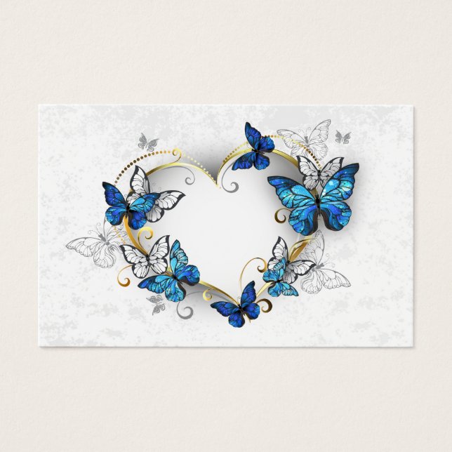 Jewellery Heart with Butterflies Morpho (Front)