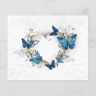 Jewellery Heart with Butterflies Morpho