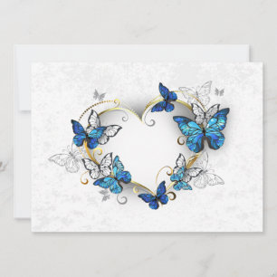Jewellery Heart with Butterflies Morpho Advice Card