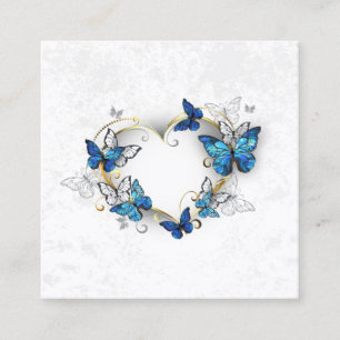 Jewellery Heart with Butterflies Morpho Appointment Card