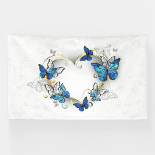 Jewellery Heart with Butterflies Morpho Banner