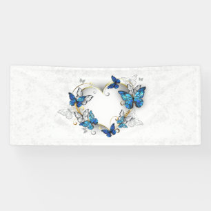 Jewellery Heart with Butterflies Morpho Banner