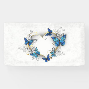 Jewellery Heart with Butterflies Morpho Banner