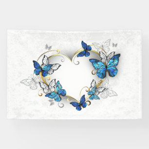 Jewellery Heart with Butterflies Morpho Banner